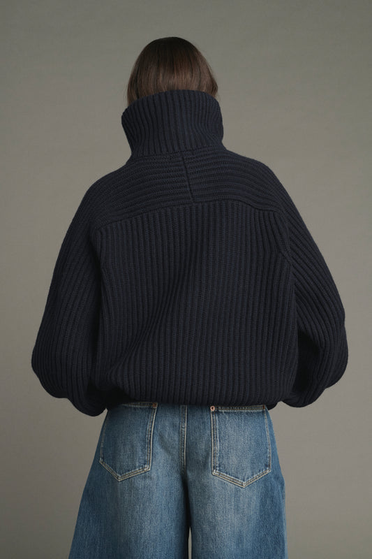Jasper jacket - Navy - Merino Wool - Women