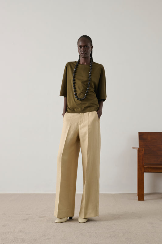 Tee-Shirt Helsinki - Kaki/Bronze - Coton - Femme