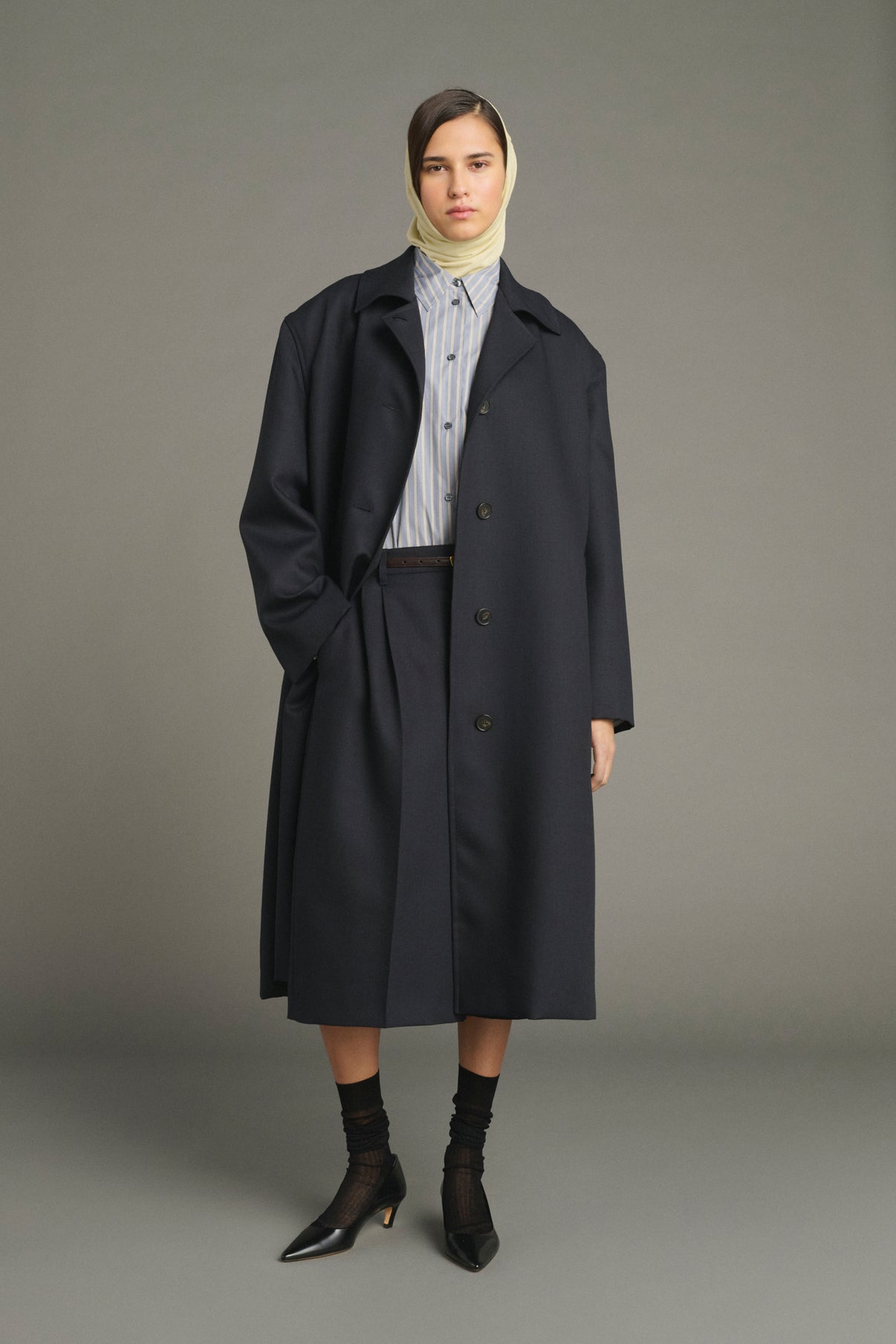 Liam Coat - Deep Navy - Wool - Women vue 1