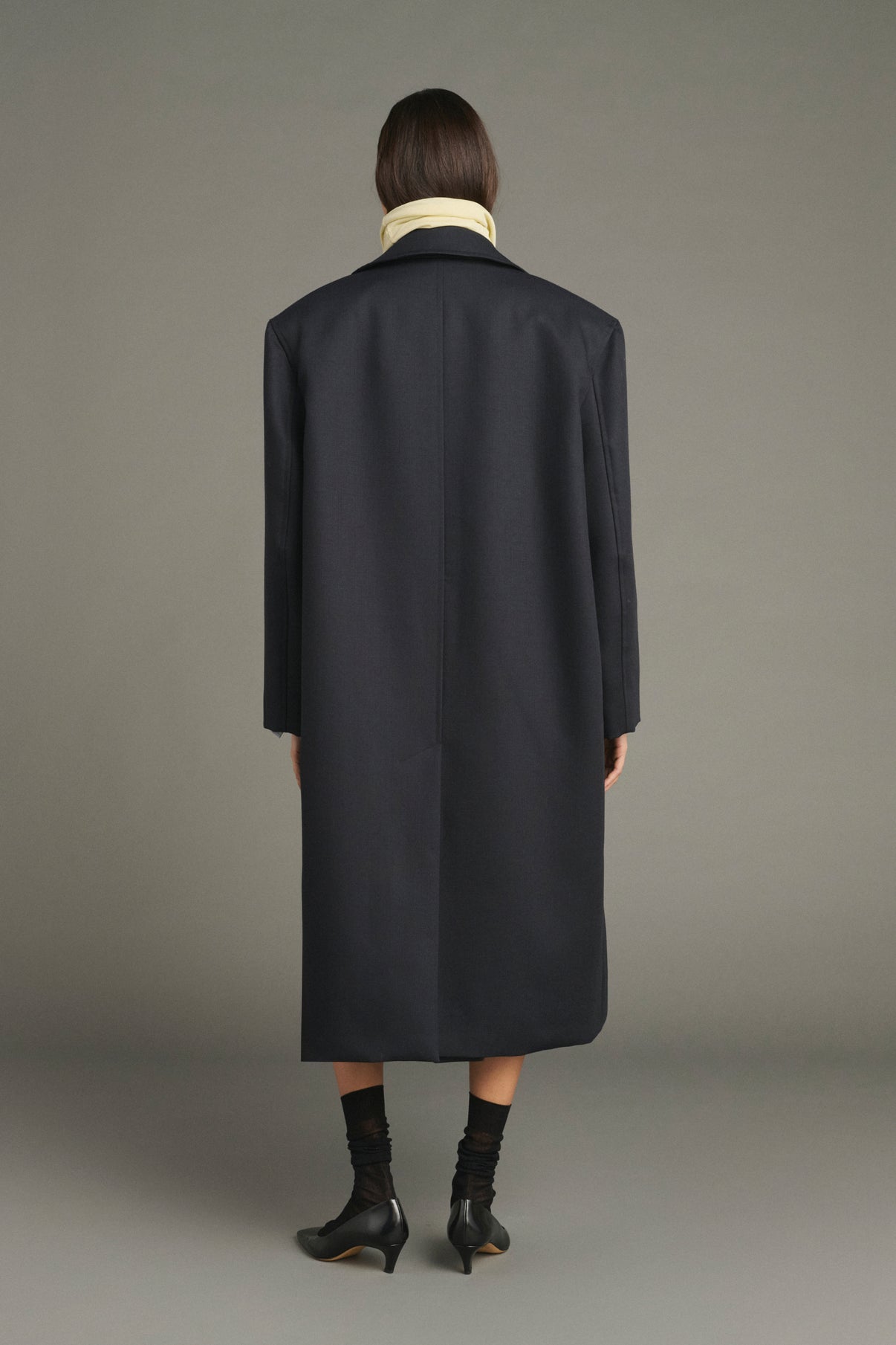 Liam Coat - Deep Navy - Wool - Women vue 2