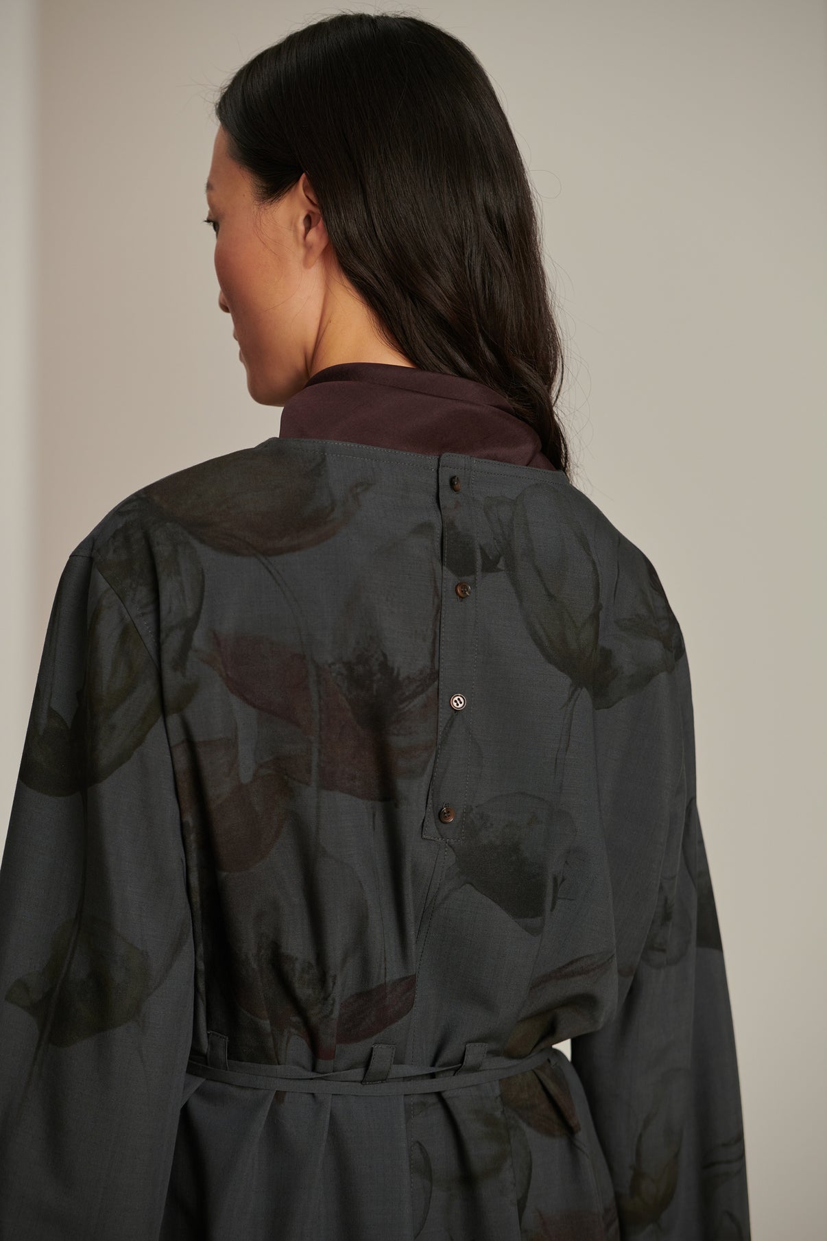 Robe Cyclades - Gris Anthracite - Laine - Femme vue 4