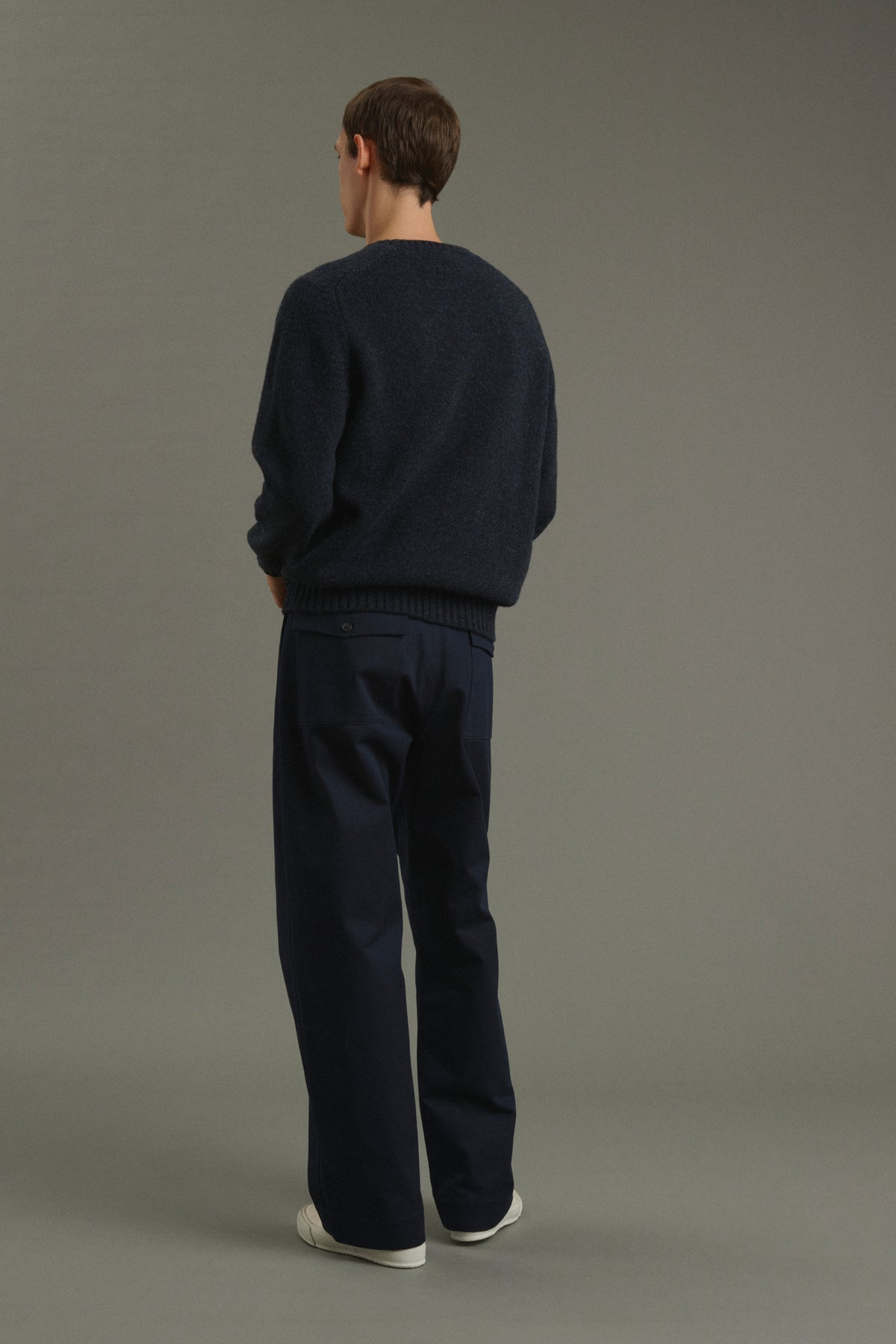 Isamu pullover - Heathered Navy - Wool - Men vue 4
