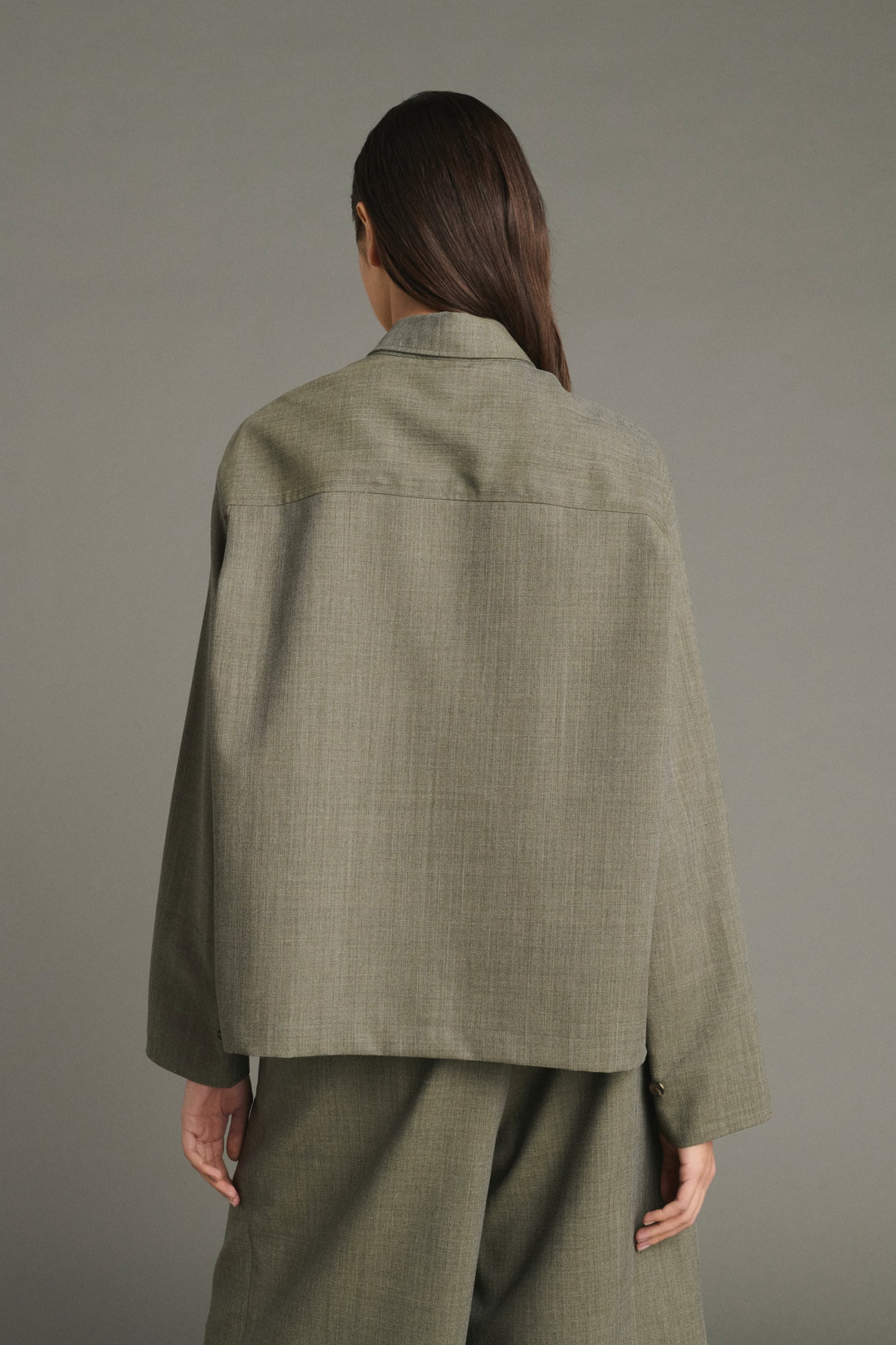 Jessie Blouse - Sage Green - Wool - Women