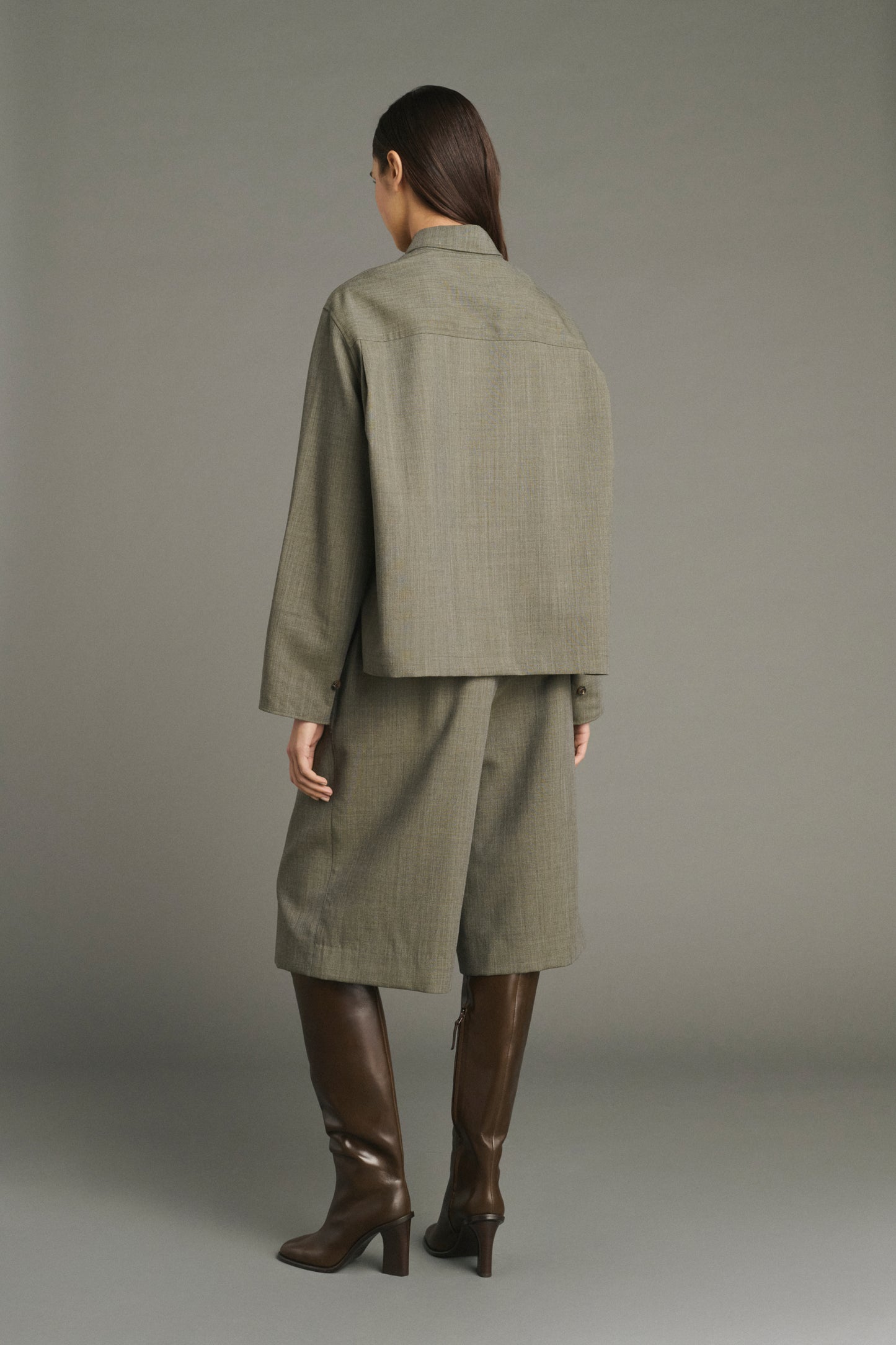 Jessie Blouse - Sage Green - Wool - Women