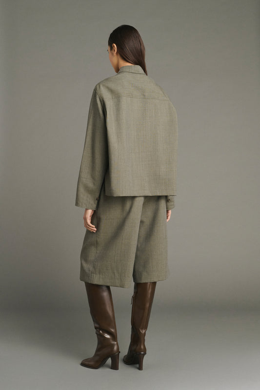 Jessie Blouse - Sage Green - Wool - Women