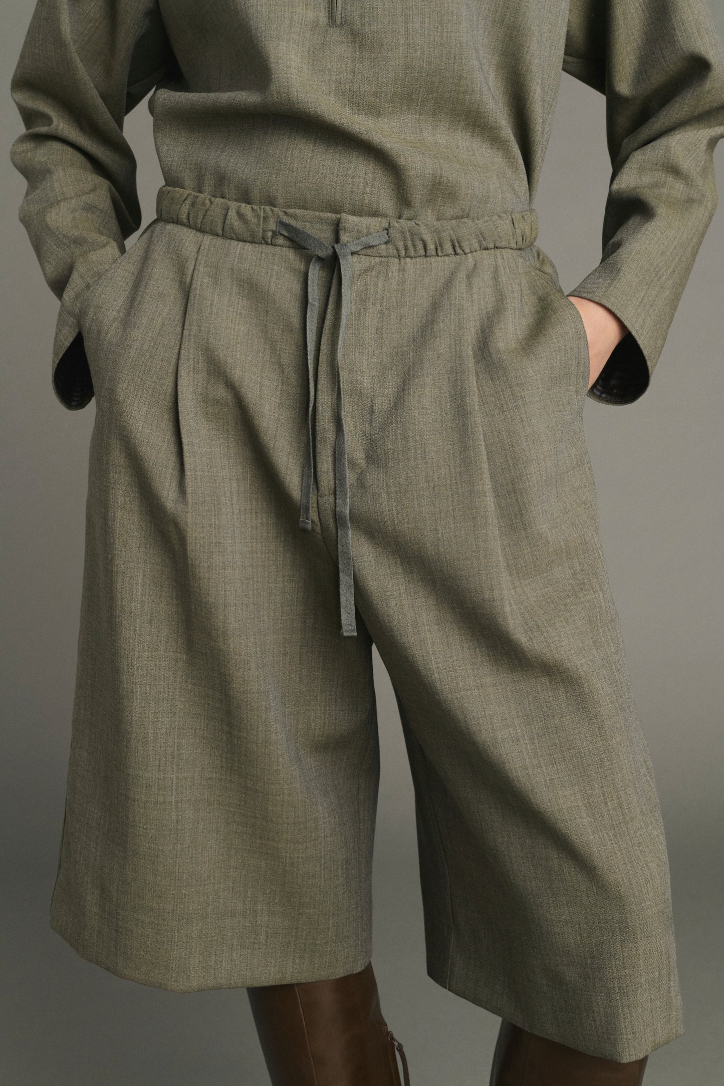 Louison Bermuda shorts - Sage Green - Wool - Women