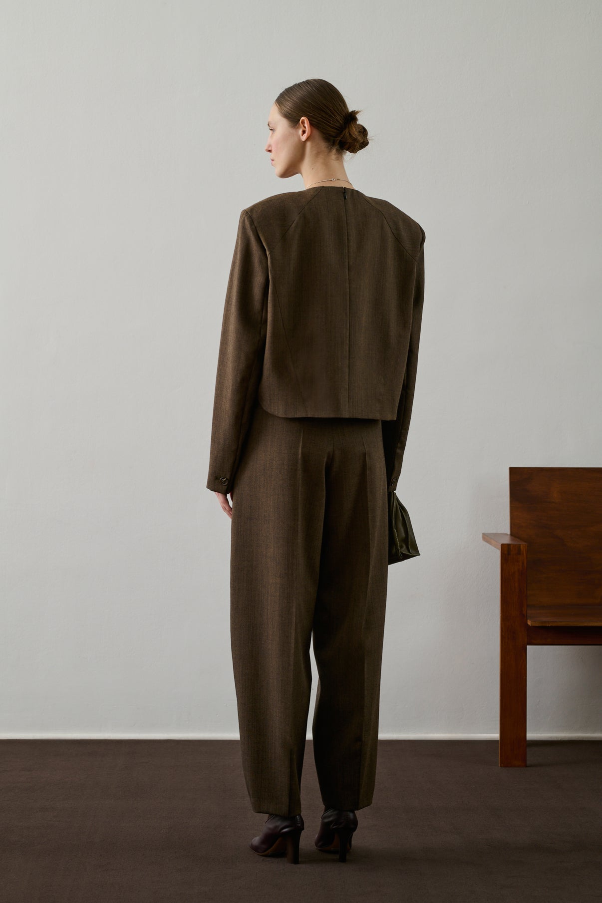 Blouse Giovana - Marron Chiné - Laine - Femme vue 3