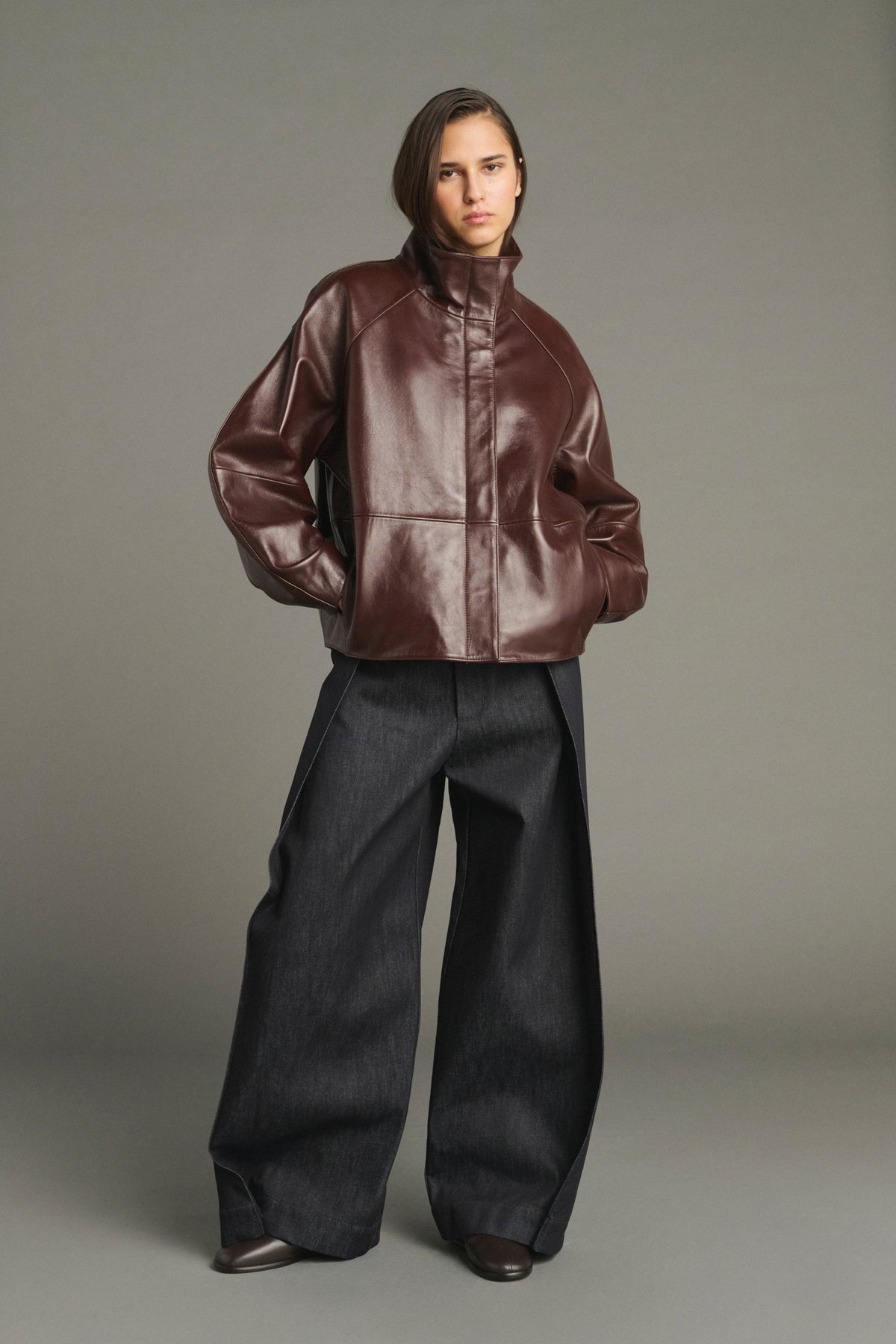 Gamma Jacket - Bordeaux - Leather - Women vue 1