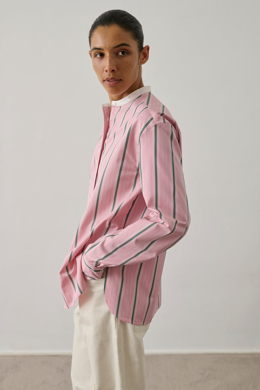 Chemise Bermudes - Rose/Gris - Coton - Femme