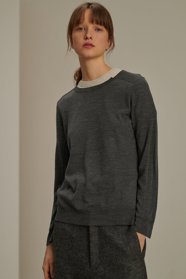 Pull Australie - Gris Chiné - Laine - Femme