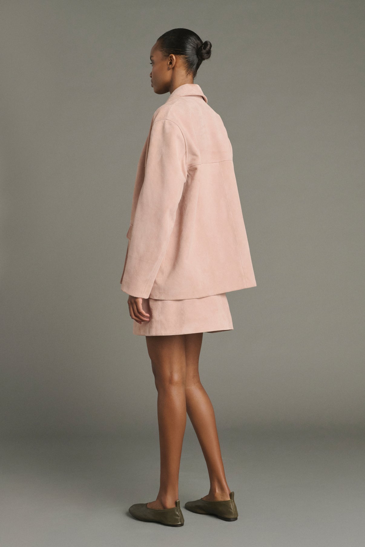 Lorenzo Jacket - Old Rose Leather Split Women - Soeur vue 4