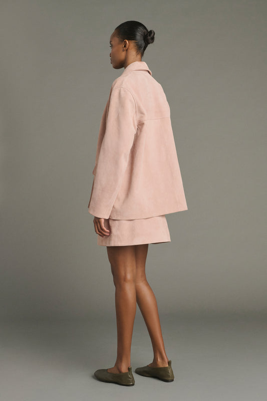 Lorenzo Jacket - Old Rose Leather Split Women - Soeur
