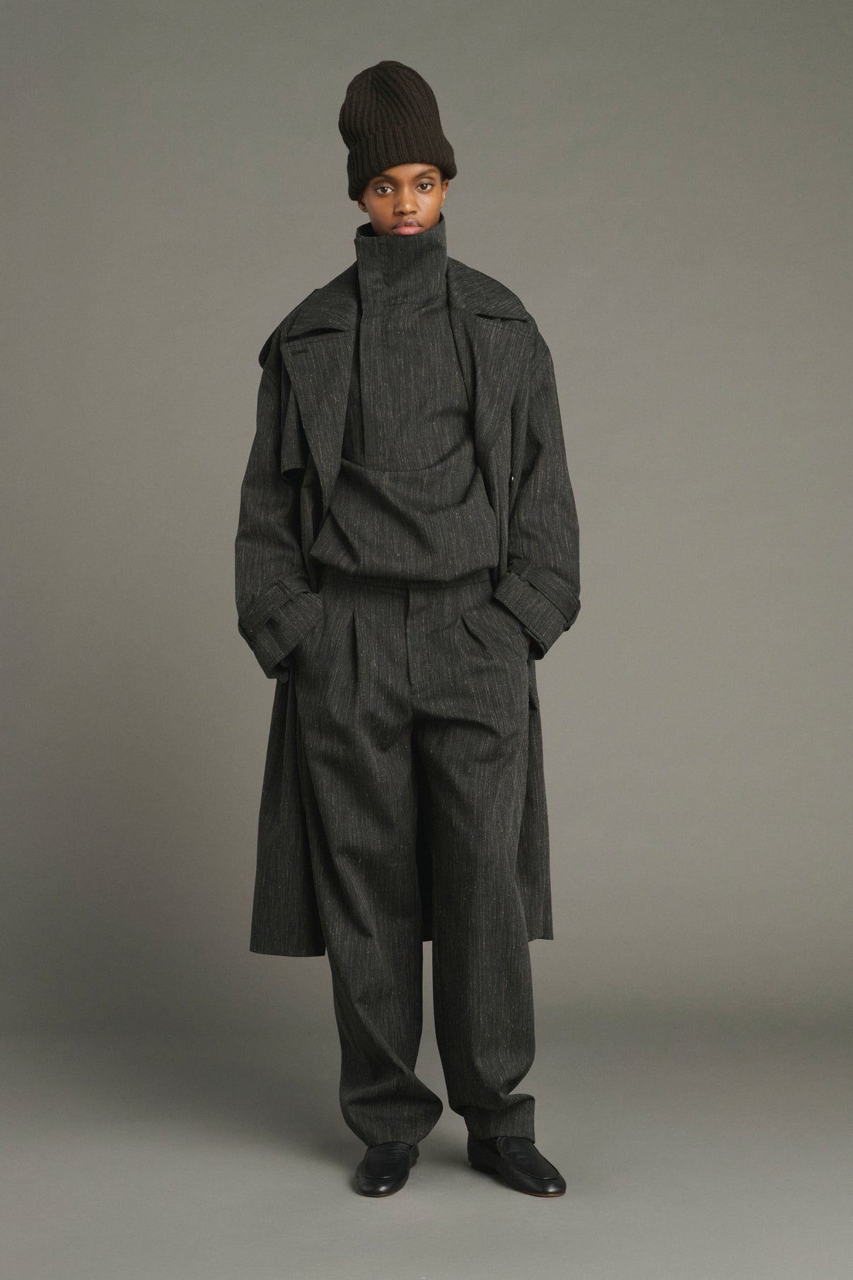Jourdain Trench - Anthracite Grey - Wool - Women vue 3