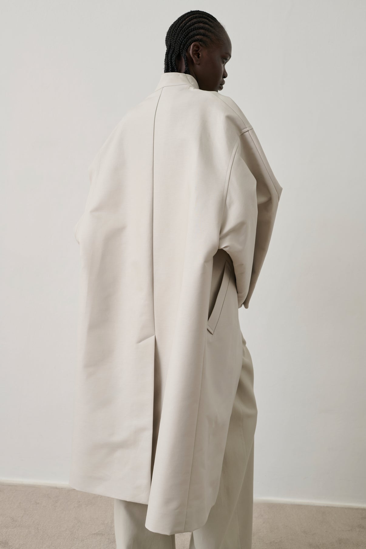 Hyacinthe coat - Light Grey Organic Cotton Women - Soeur vue 5