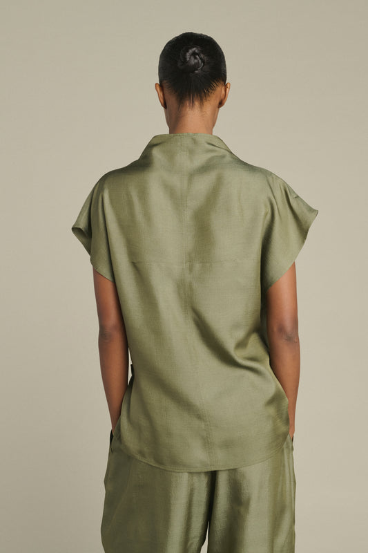 Kora blouse - Sage Green - Silk - Women