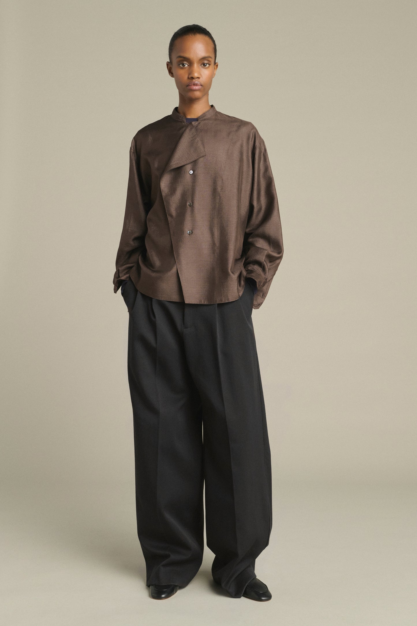 Blouse Hampton - Dark Brown - Silk - Women