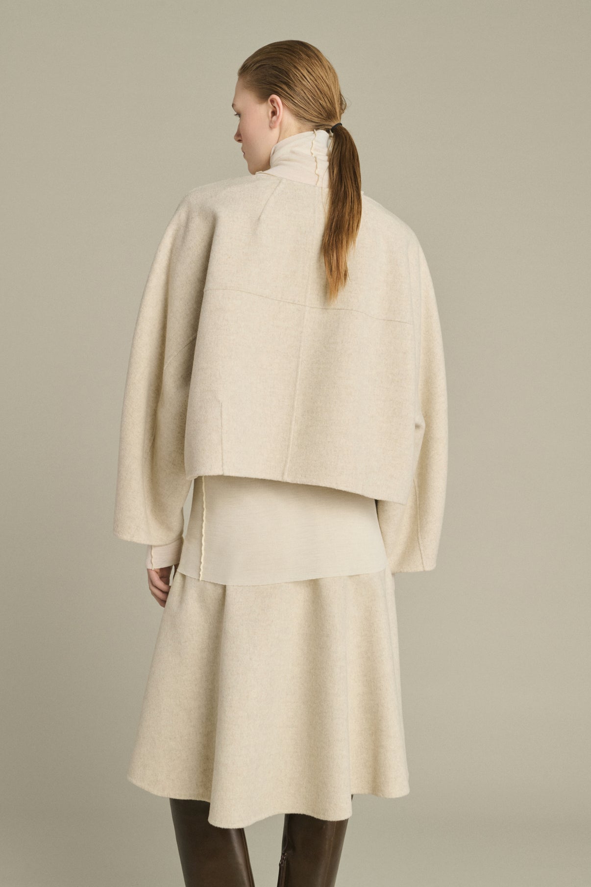 Pullover Hora - Ecru/Grey - Wool - Women vue 2