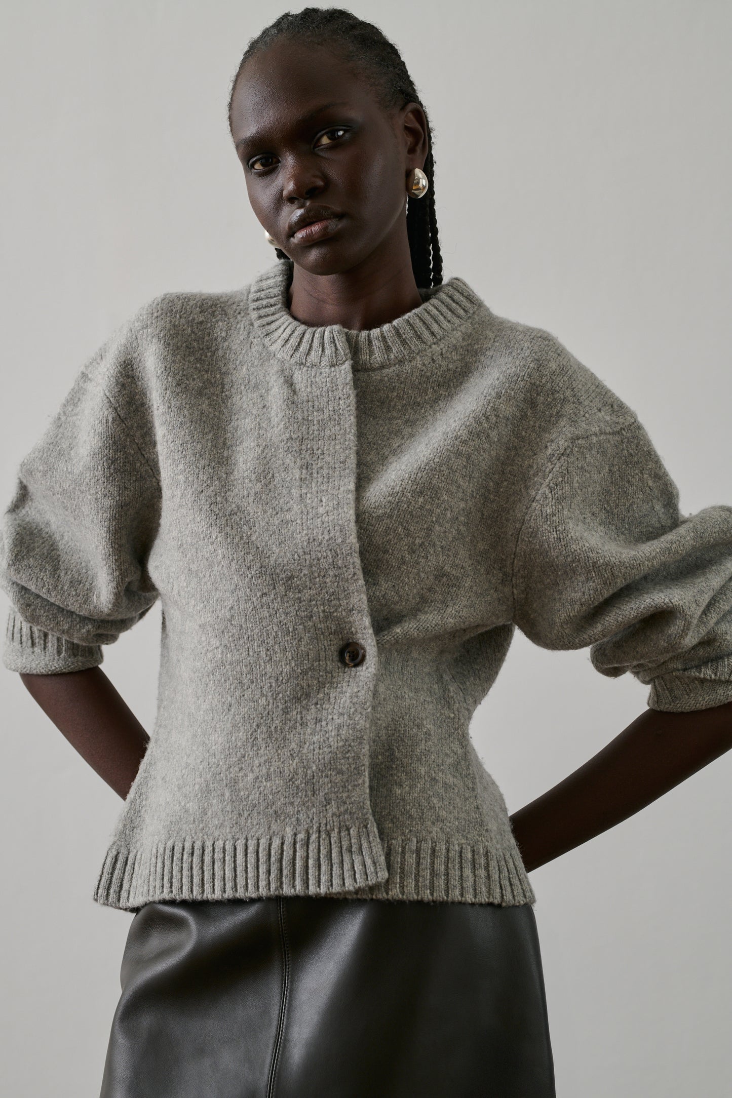 Cardigan Galileo - Gris Clair Chiné - Laine - Femme