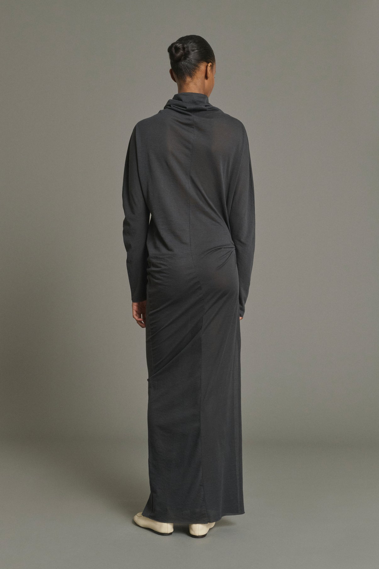 Lola Dress - Anthracite Grey - Cotton - Women vue 4