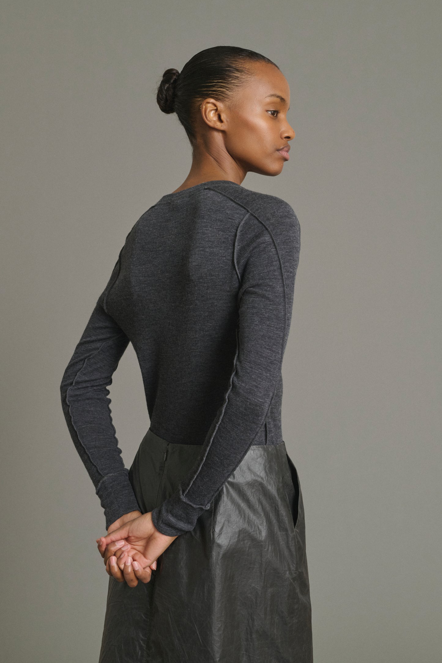 Flavia Skirt - Dark Brown - Cotton - Women