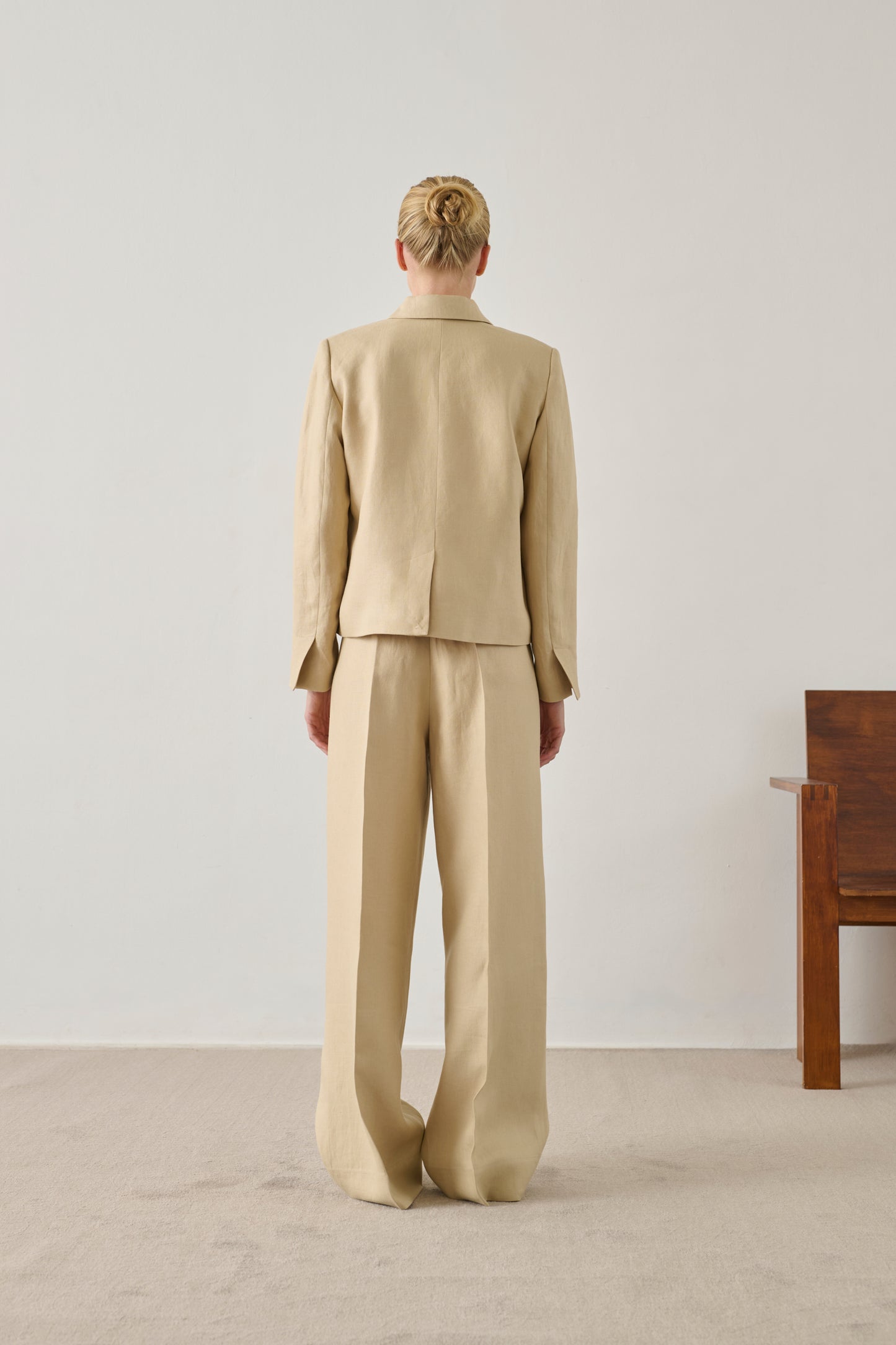 Hippolyte trousers - Powder Beige - Linen - Women