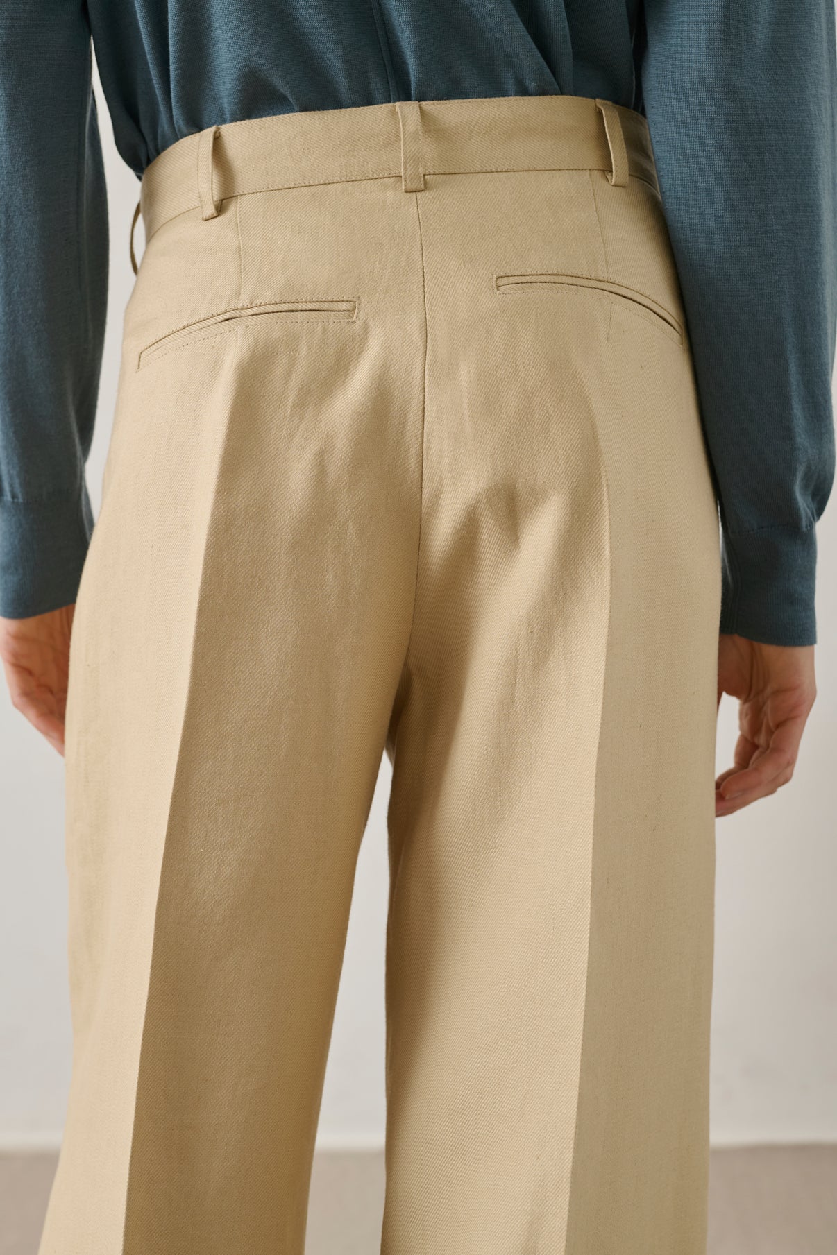 Hippolyte trousers - Powder Beige - Linen - Women vue 5