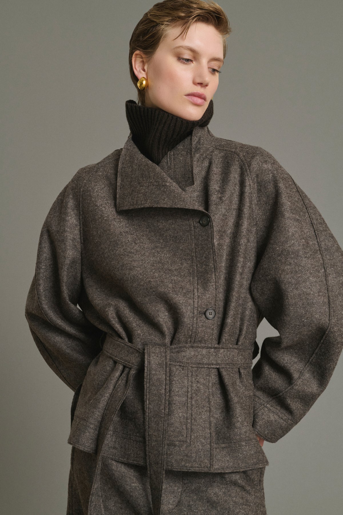 Gad Collar - Chocolate - Merino Wool - Women vue 2