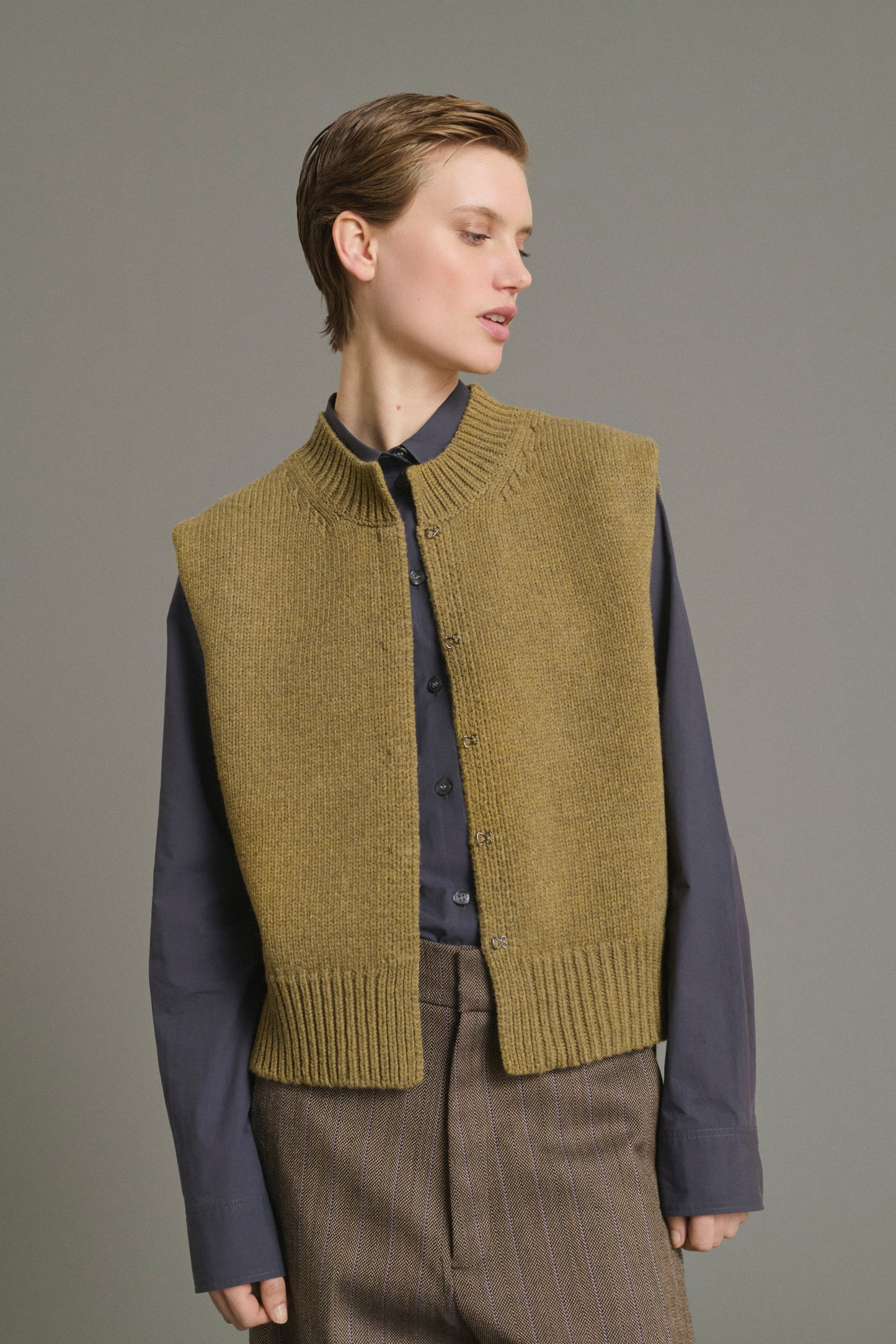 Kalyanee Cardigan - Lime - Wool - Women