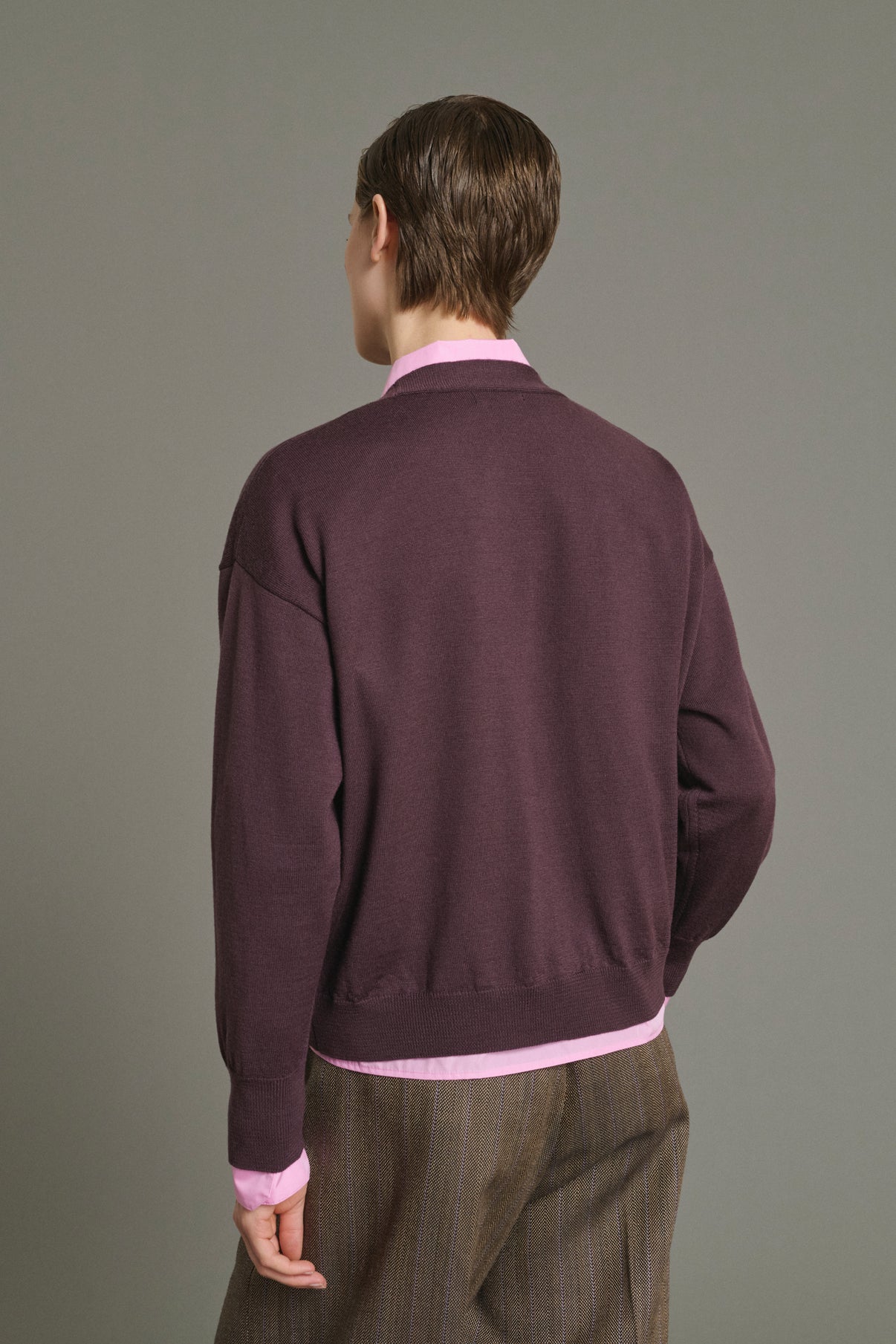 Cardigan Idem - Fig - Merino Wool - Women vue 4