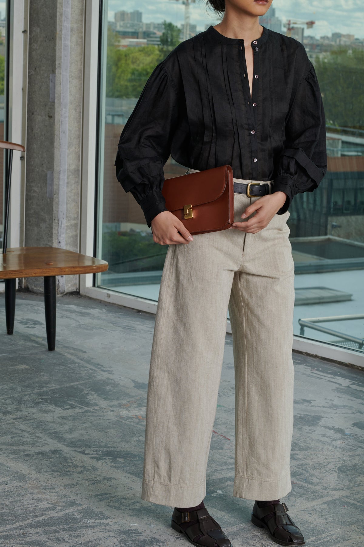 TROUSERS PEPINO BEIGE/ECRU vue 2