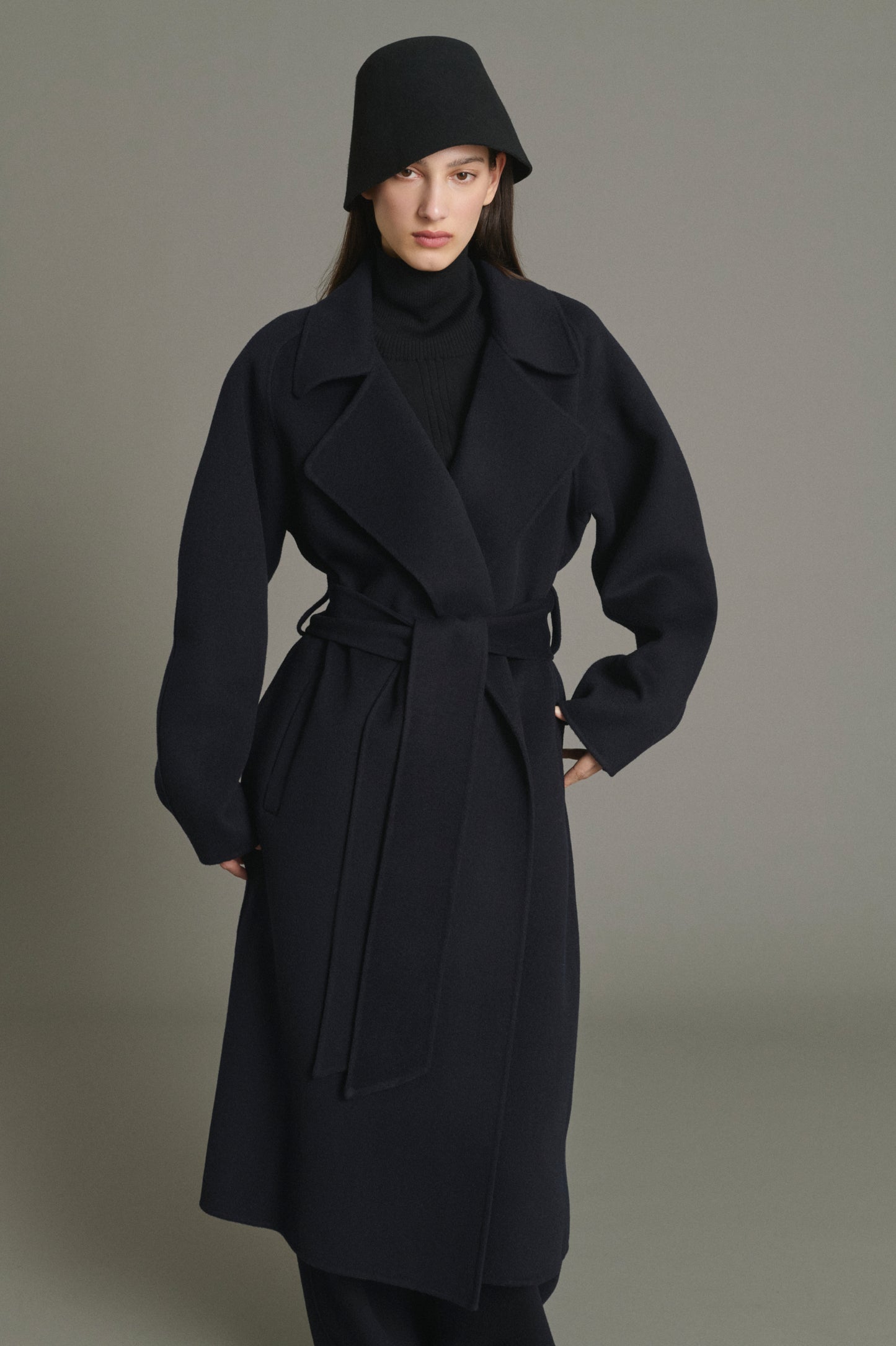 Harvard coat - Deep Navy - Wool - Women