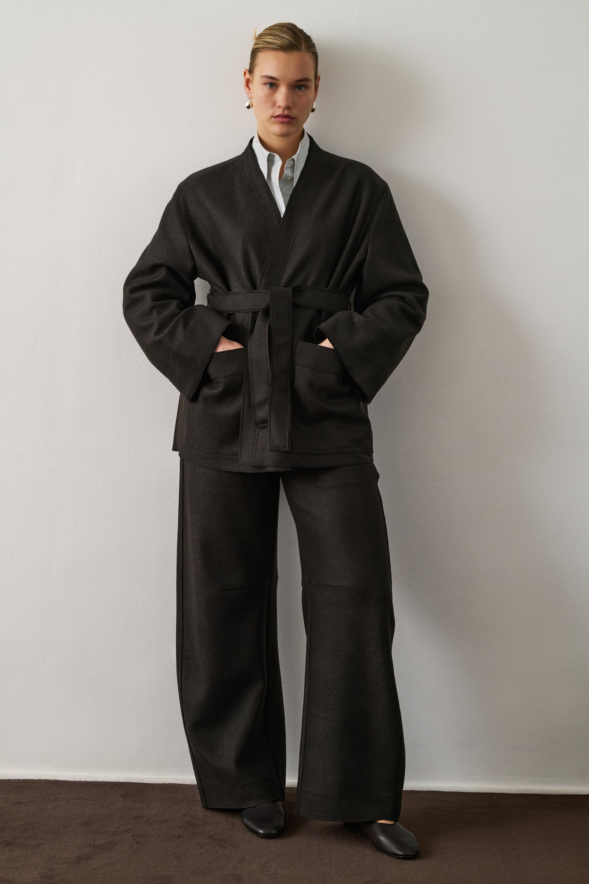 Veste Balme - Vert Ébène - Laine - Femme vue 2