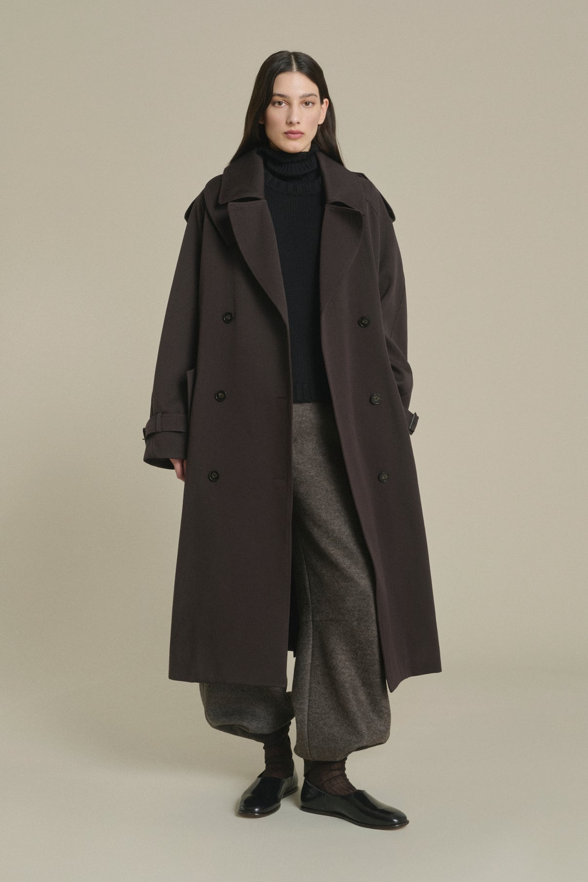 Lazare Coat - Ebony - Wool - Women vue 1
