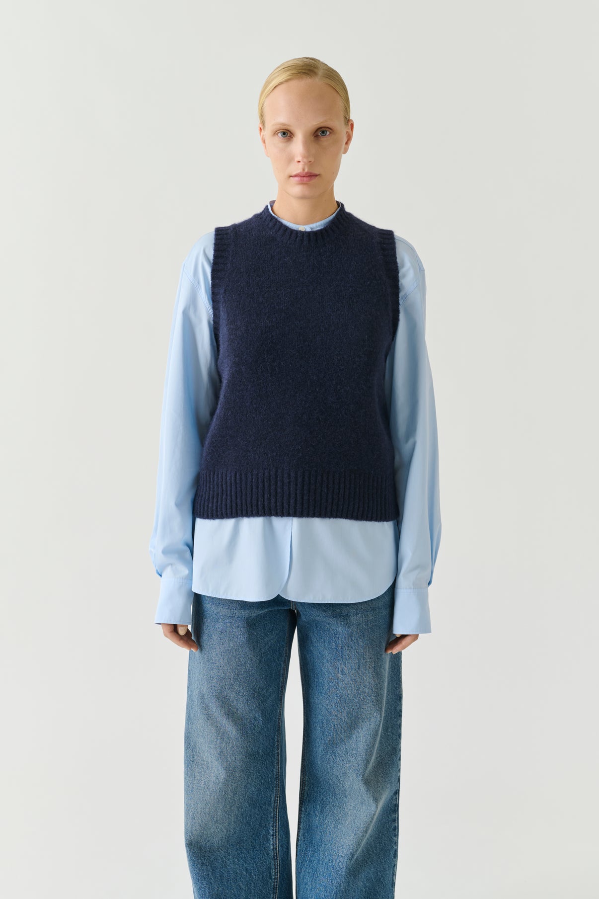 Namaste pullover - Navy - Wool - Women vue 1