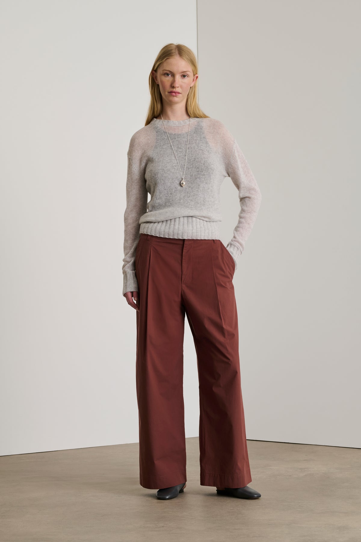 Devy trousers - Mahogany - Cotton - Women