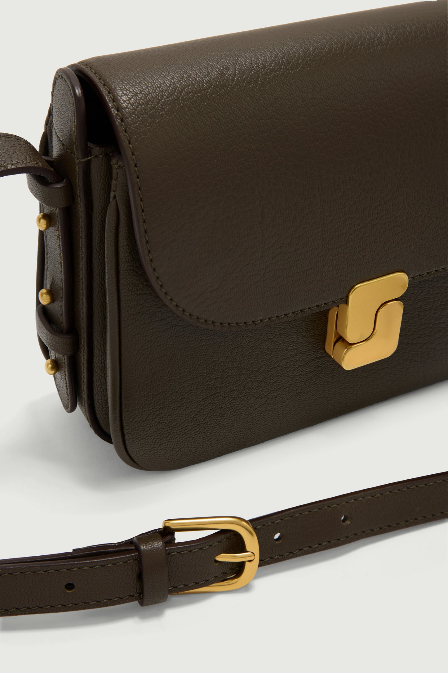Bellissima Mini bag - Dark Khaki - Leather - Women